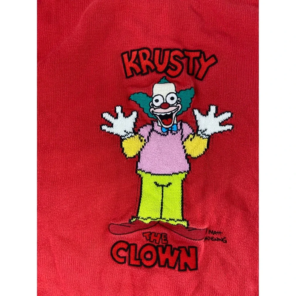 Zara Kids The Simpsons Krusty the Clown Red Knit Sweater Size 9-10 Years 140 CM